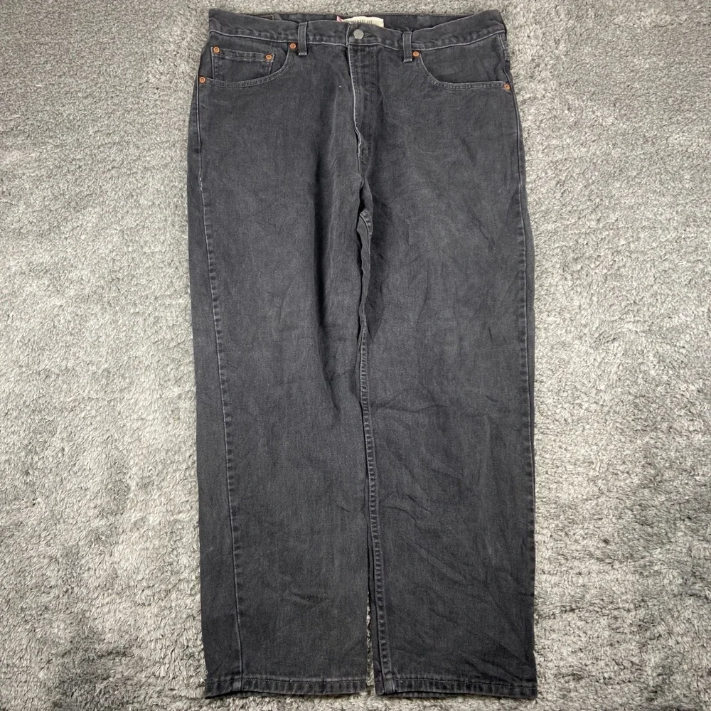 Vintage Levi 550 Jeans Mens 38x30 Black Denim Relaxed Fit Tapered Leg Pants‎ Y2k